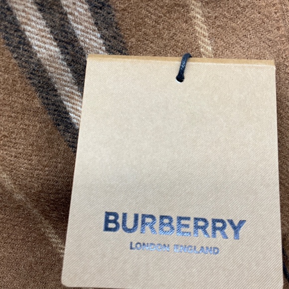 BURBERRY DARK CHESTNUT BROWN SMALL ICON STRIPE SCARF - Picture 6 of 7